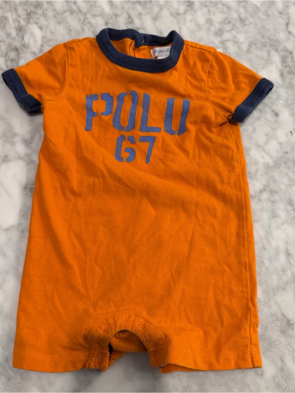 Ralph Lauren Polo 67 Orange & Navy Baby One-Piece